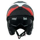 Bukósisak CGM 568G BER DRESDA Matt Fekete/Fehér/Piros