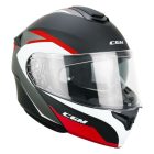 Bukósisak CGM 568G BER DRESDA Matt Fekete/Fehér/Piros