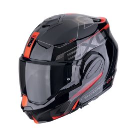 Scorpion Bukósisak EXO-TECH EVO TRAVELLER FEKETE/PIROS