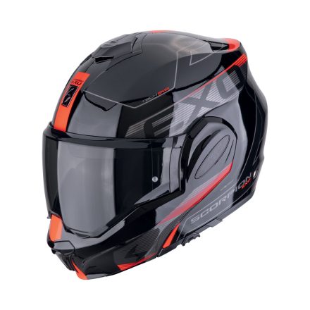 Scorpion Bukósisak EXO-TECH EVO TRAVELLER FEKETE/PIROS