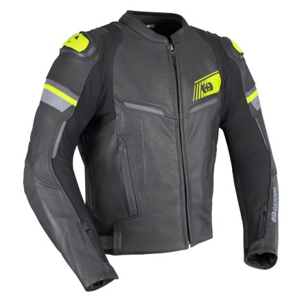 Oxford Cypher 1.0 Motoros Bőrkabát Fekete/Fluo