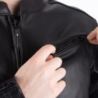 Oxford Henlow Motoros Bőrkabát Fekete